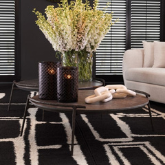 Stolik kawowy Eichholtz Arca z szarym marmurowym wykończeniem z brązu