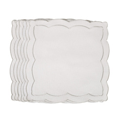 HAFTOWANE SERWETKI SILVER ONDE - 6 SZT. - 38.5 x 38.5 CM - ROSEBERRY HOME - MY HONEY HOME