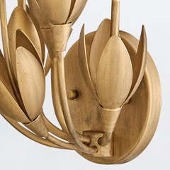 Kinkiet Flora - 3 źródła światła - Oksydowane złoto