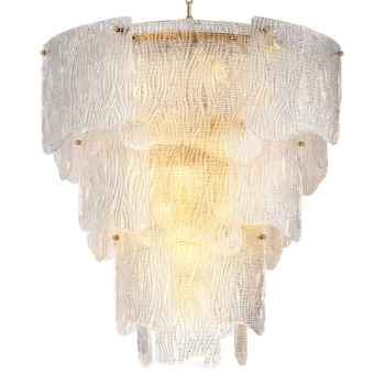 Żyrandol Asinara L clear textured glass Eichholtz