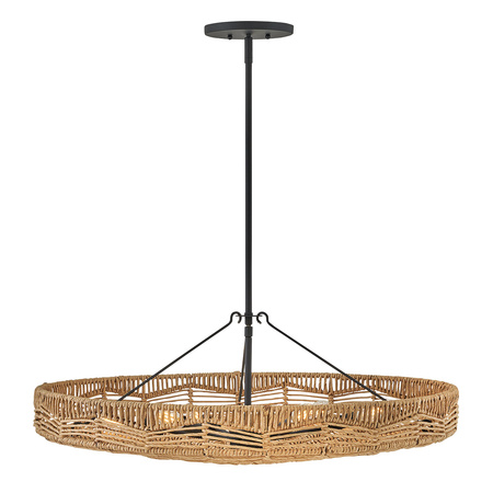 Lampa wisząca Ophelia - 6 źródeł światła - Czarny, karmelowy beż