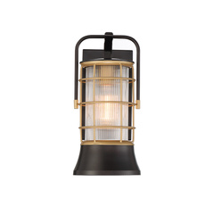 Mała latarnia naścienna Rivamar - 1 źródło światła - Brązowo-złota