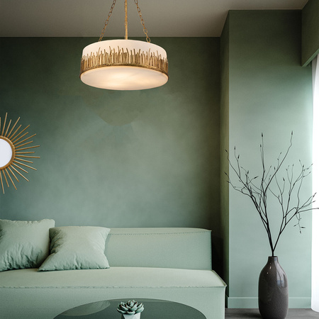 Lampa wisząca Sawgrass - 3 źródła światła - Płatkowe złoto