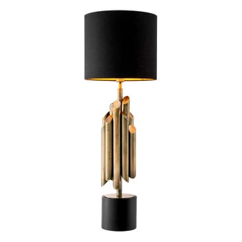 Lampa stołowa Beau Rivage Round vintage brass finish incl shade Eichholtz