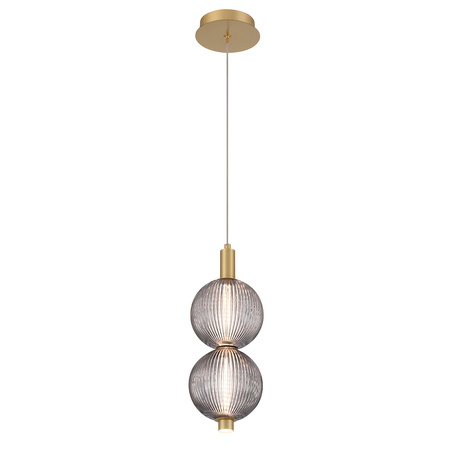 Mała lampa wisząca Palmas - 2 źródła światła - Szczotkowane złoto