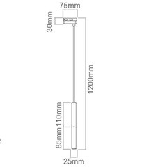 Lampa wisząca Slimi S Bianco Track Orlicki Design