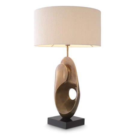 Lampa stołowa Eichholtz D'Ancona z mosiężnym wykończeniem w stylu vintage z abażurem