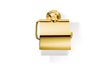 CLASSIC Uchwyt na papier toaletowy Decor Walther z pokrywą złoto 24-karatowe