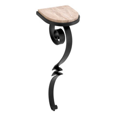 Konsola Ophira gunmetal finish travertine