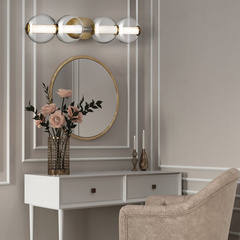 Kinkiet Atomo - 4 źródła światła - Szczotkowane złoto