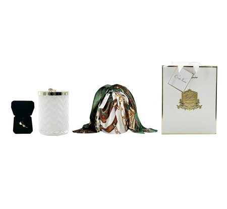 Cote Noire Świeca z broszką i apaszką Lilly Flower Lid