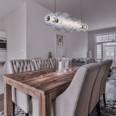 Lampa wyspowa Atomo - 7 źródeł światła - Polerowany chrom