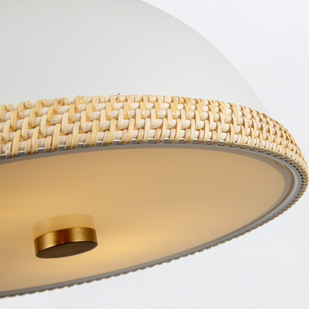 Lampa wisząca Doral - 2 źródła światła - Matowa biel, vintage mosiądz