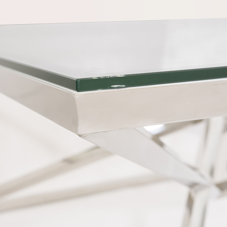 STOLIK KAWOWY GRAND - SREBRNY - 100 x 100 x 47 CM - MY HONEY HOME