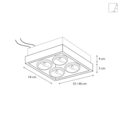 Lampa wpuszczana Authentage Q-Bri centonze częściowo zagłębiona