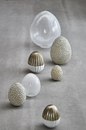 DEKORACYJNE JAJKO WIELKANOCNE EVIENNE - ZŁOTE - 15 x 11 CM - LENE BJERRE - MY HONEY HOME