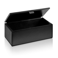 Duże pudełko z pokrywką Decor Walther Sztuczna skóra czarna