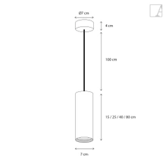 Lampa wisząca Authentage Tubelum na cylindrycznej podstawie