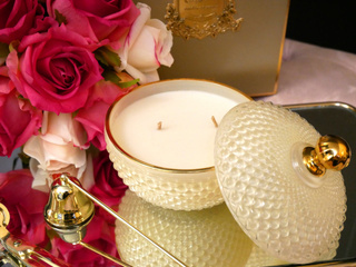 Cote Noire Świeca Art Deco Cream Round Blonde Vanilla