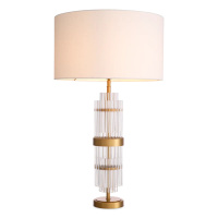 Lampa stołowa Eichholtz East antique brass finish z abażurem