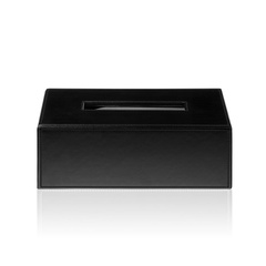 Pudełko na chusteczki prostokątne Decor Walther Sztuczna skóra czarna