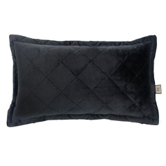 PODUSZKA DEKORACYJNA - PIKOWANA - CZARNY WELUR - 30 x 50 CM - MY HONEY HOME COLLECTION