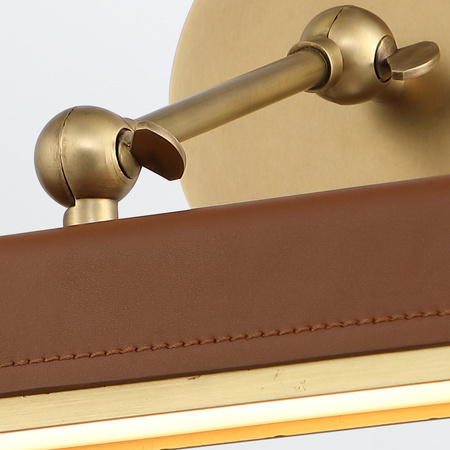 Mała obrazówka LED Valise Picture - Vintage mosiądz, skóra koniakowa