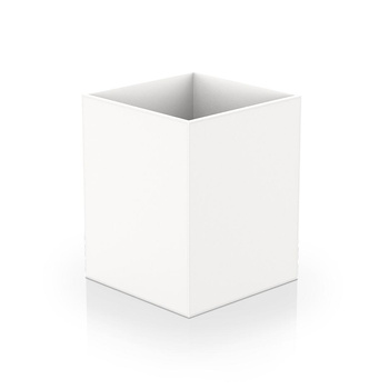 Kosz na papier (kwadratowy) Decor Walther Sztuczna skóra biała