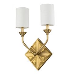 Kinkiet Epsilon - 2 źródła światła - Postarzany mosiądz