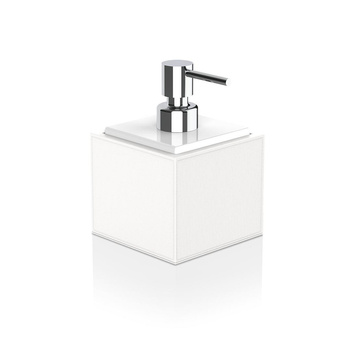 Dozownik mydła Decor Walther sztuczna skóra biały z porcelany Biały z pompką Chrom