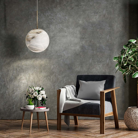 Średnia lampa wisząca Kepler - 1 źródło światła - Szczotkowane złoto