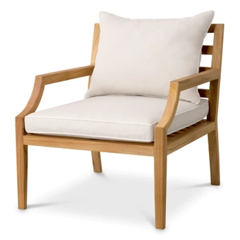 Krzesło Hera natural teak flores off-white