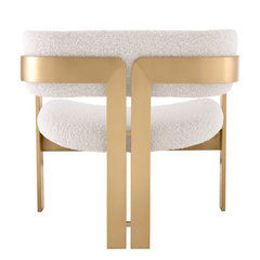 Chair Donato brushed brass finish bouclé cream
