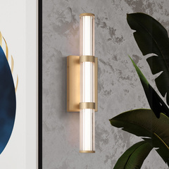 Średni kinkiet LED Fayton - Szczotkowane złoto