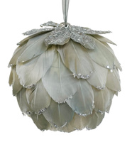 DEKORACJA ŚWIĄTECZNA BOMBKA Z PIÓR - 12 CM SHISHI – MY HONEY HOME