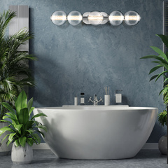 Kinkiet Atomo - 5 źródeł światła - Polerowany chrom