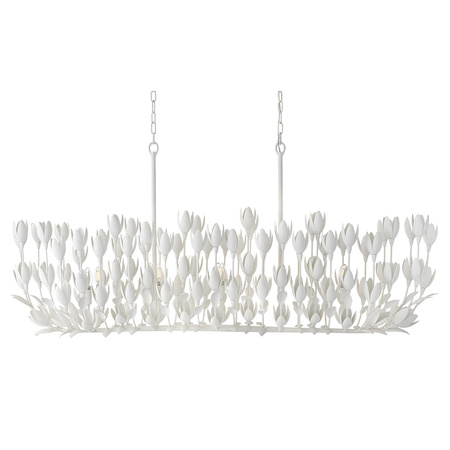 Lampa wyspowa Flora - 10 źródeł światła - Tynk strukturalny