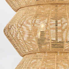 Żyrandol Luca - 10 źródeł światła - Czarny, karmelowy beż