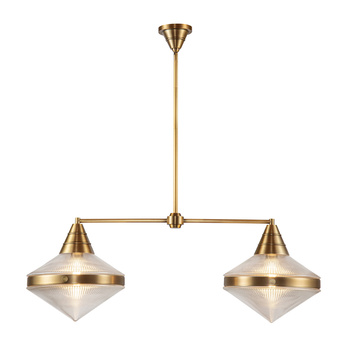 Lampa wyspowa Willard - 2 źródła światła - Vintage mosiądz