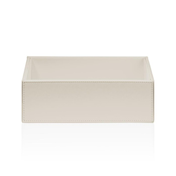 Duże pudełko Decor Walther Sztuczna skóra piaskowa