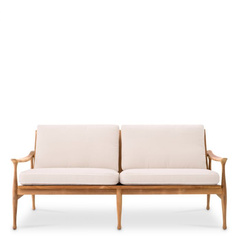 Sofa Eichholtz Manzo z naturalnego drewna tekowego off-white outdoor