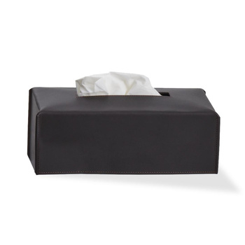 Pudełko na chusteczki Decor Walther NAPPA Skóra naturalna Czarny-brown