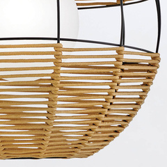 Średnia lampa wisząca Maddox - 1 źródło światła - Czarny, karmelowy beż