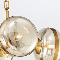 Lampa wyspowa Nottingham - 6 źródeł światła - Antyczny mosiądz