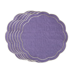 HAFTOWANE PODKŁADKI PURPLE PETALI - 6 SZT. - ⌀ 38.5 CM - ROSEBERRY HOME - MY HONEY HOME