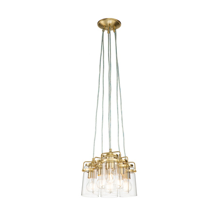 Lampa wisząca Brinley - 6 źródeł światła - Szczotkowany mosiądz
