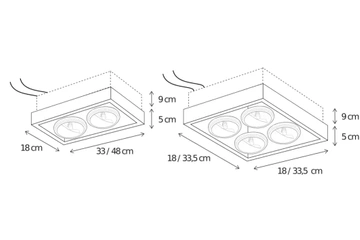 Lampa wpuszczana Authentage Q-Bri centonze częściowo zagłębiona