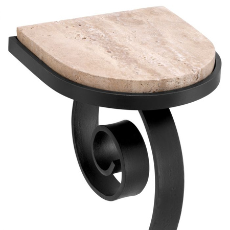 Konsola Ophira gunmetal finish travertine