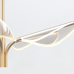 Mała lampa wisząca LED Floriana - Naturalny mosiądz