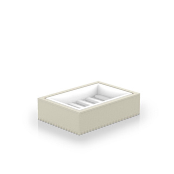 Mydelniczka Decor Walther Sztuczna skóra piaskowa / Biała porcelana